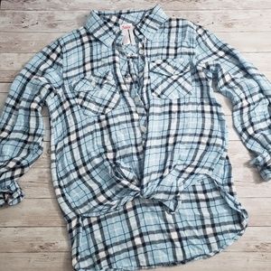 Justice plaid button down